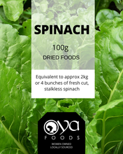 Load image into Gallery viewer, Oya Foods Dried spinach Front label
